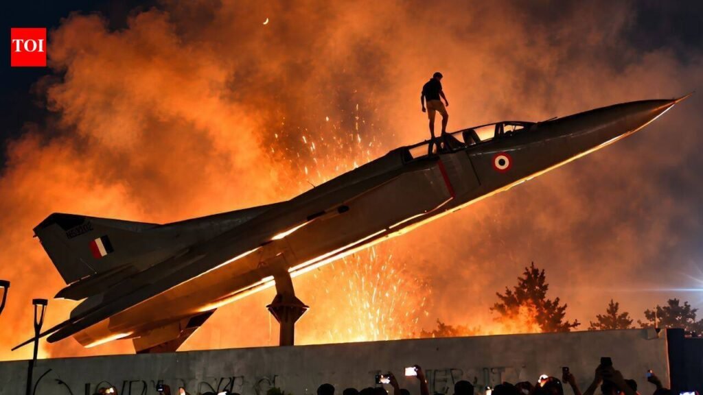 Lpu Violence: Students atop MiG-23, military tank: Dramatic visuals from LPU capture protesters torching vehicles | Chandigarh News