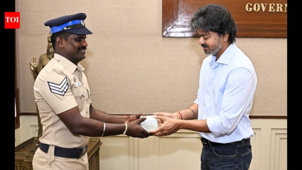 CM Vijay congratulates Coimbatore cop who clung to SUV roof to nab gutka smugglers | Coimbatore News