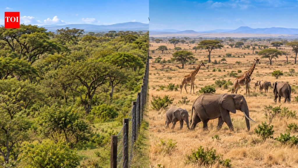 Scientists kept large herbivores out of a Kenyan savanna for 18 years; after elephants and giraffes returned, tree cover fell to earlier levels |