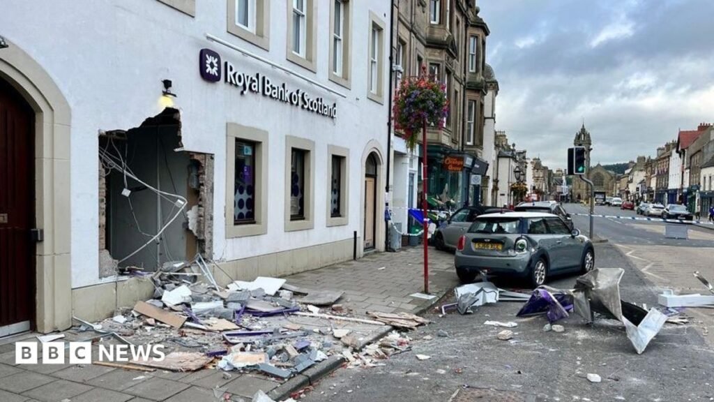 Bank cash machines ripped out in Peebles in early morning raid