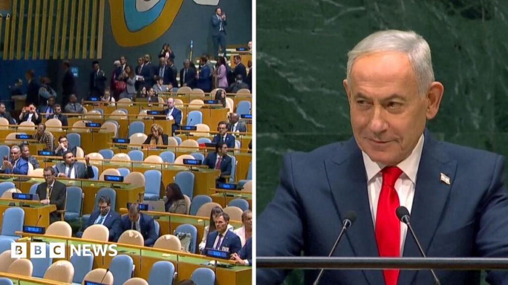 Watch: UN delegates walk out of Benjamin Netanyahu’s speech