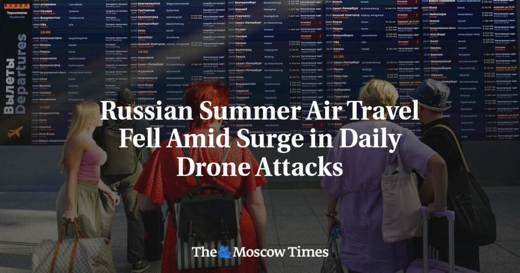 Russian Summer Air Travel Fell Amid Surge in Daily Drone Attacks