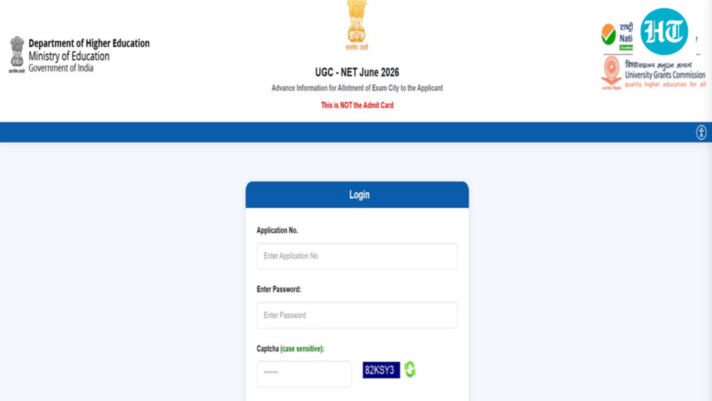 UGC NET re-exam 2026: City intimation slip out at ugcnet.nta.nic.in, download link here