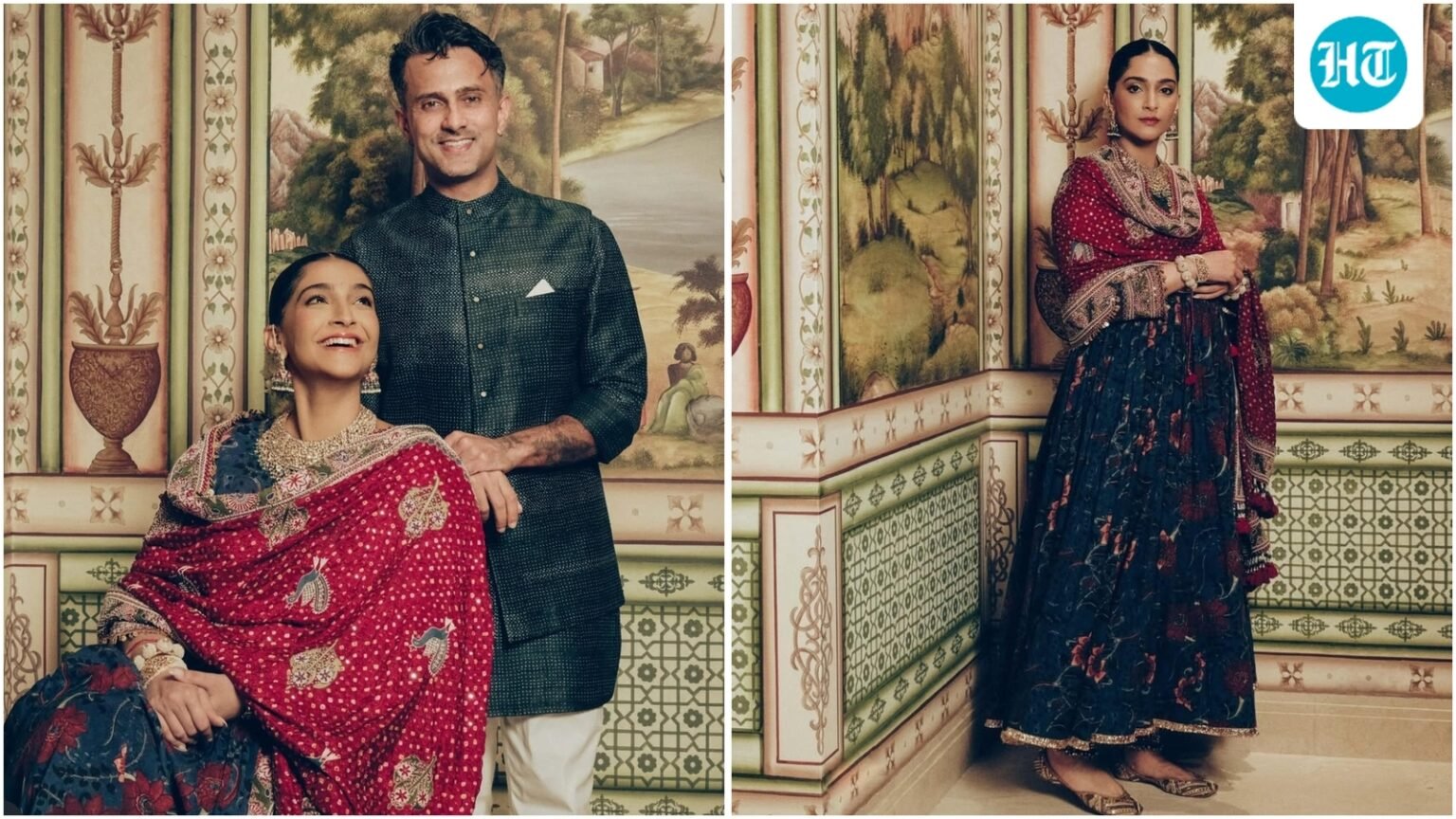 Sonam Kapoor brings royal glamour to Ganesh Chaturthi in block-printed anarkali, bandhej dupatta, heavy jewellery: Pics