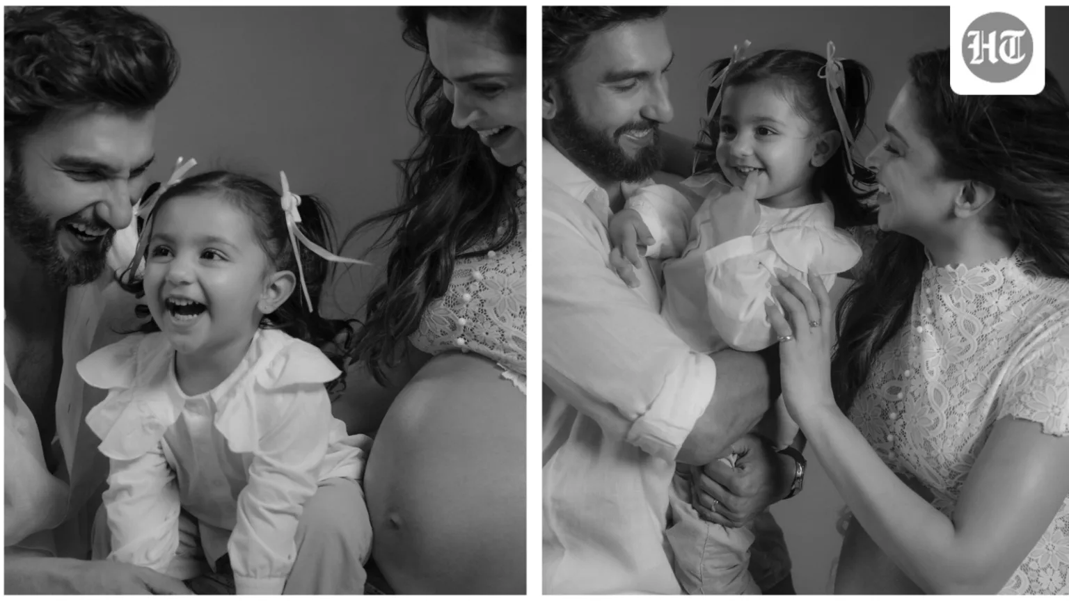 Deepika Padukone flaunts baby bump in maternity shoot with Ranveer Singh, daughter Dua joins them too. See pics