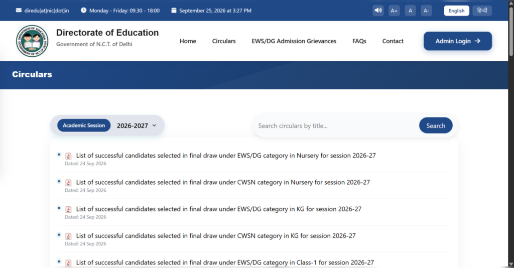 Final Lottery Results Published for Nursery, KG, and Class 1, ETEducation