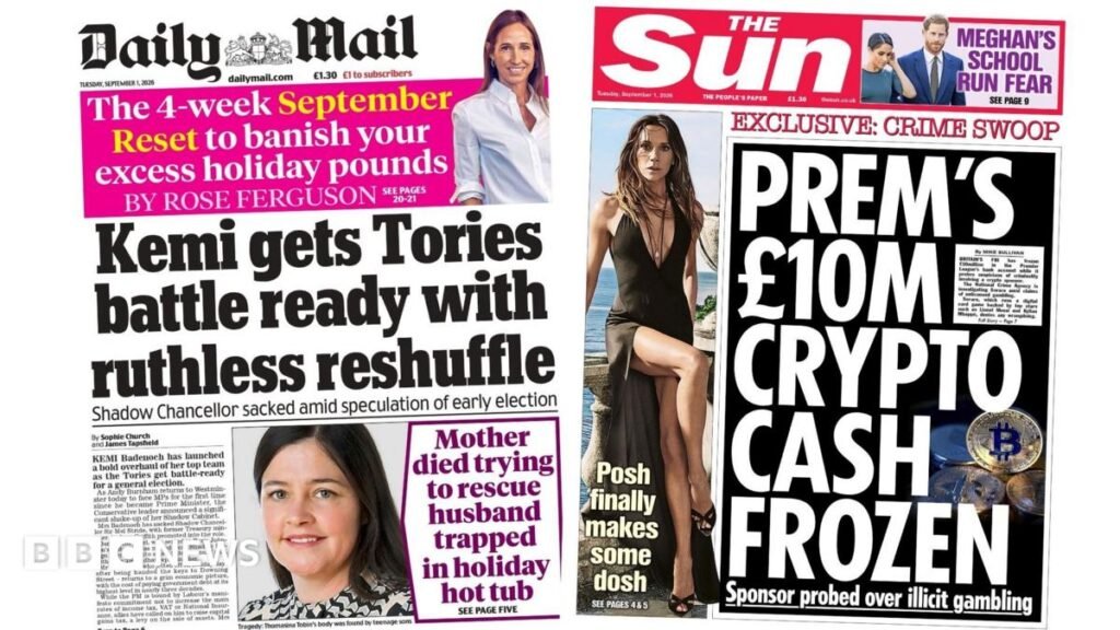 Newspaper headlines: ‘Kemi gets Tories battle ready’ and ‘Posh makes some dosh’