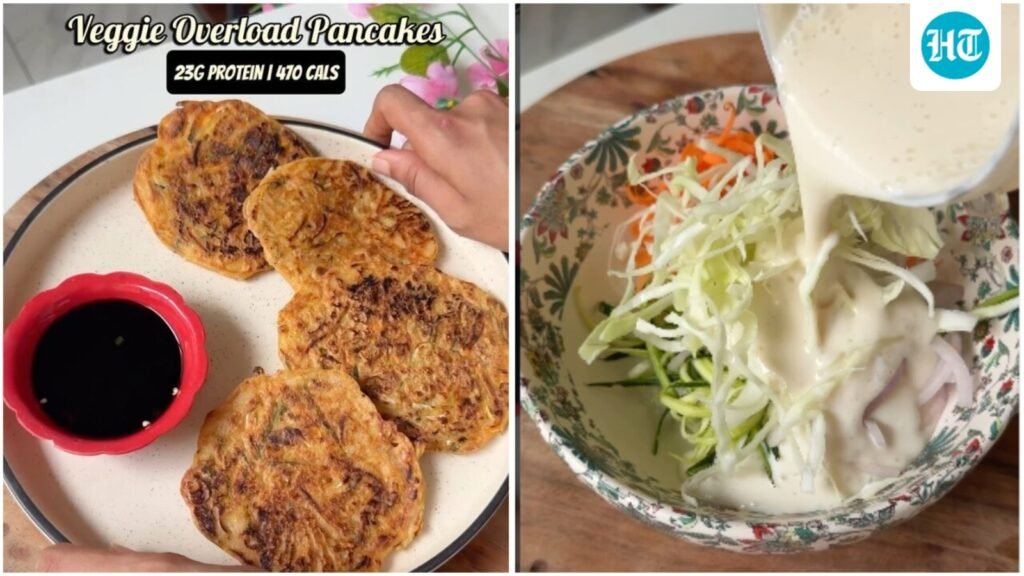 Want to sneak more veggies in your diet? Try this high-protein high-fibre savoury pancakes recipe packed with vegetables