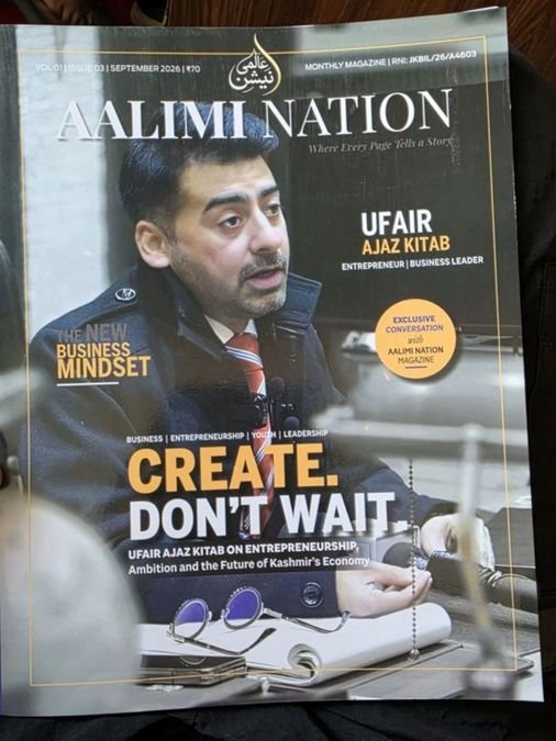 Entrepreneur Ufair Ajaz Kitab featured on Aalimi Nation cover