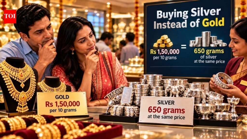 Gold at Rs 1.5 lakh per 10 grams is pushing middle-class Indian buyers to silver who are getting 650 grams of silver at the same price; some betting silver at Rs 2.3 lakh per kg may hit Rs 4 lakh