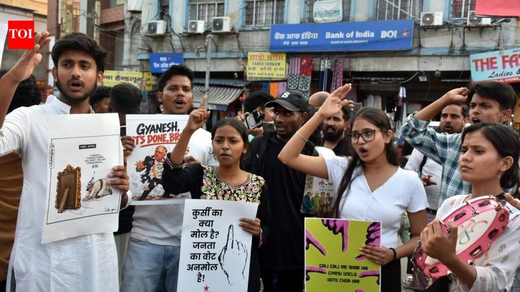 Protesters in Ranchi, other cities seek electoral reforms, CEC’s ouster | Ranchi News