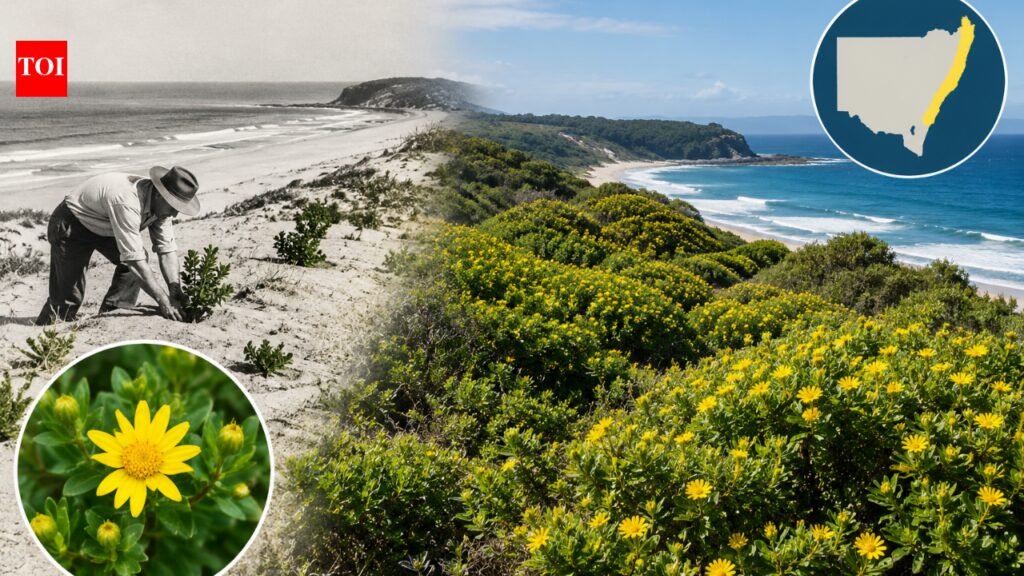 From 1946, NSW planted South African bitou bush to stabilise coastal sand dunes; decades later it had spread along 46% of the state’s coastline and threatened native ecosystems