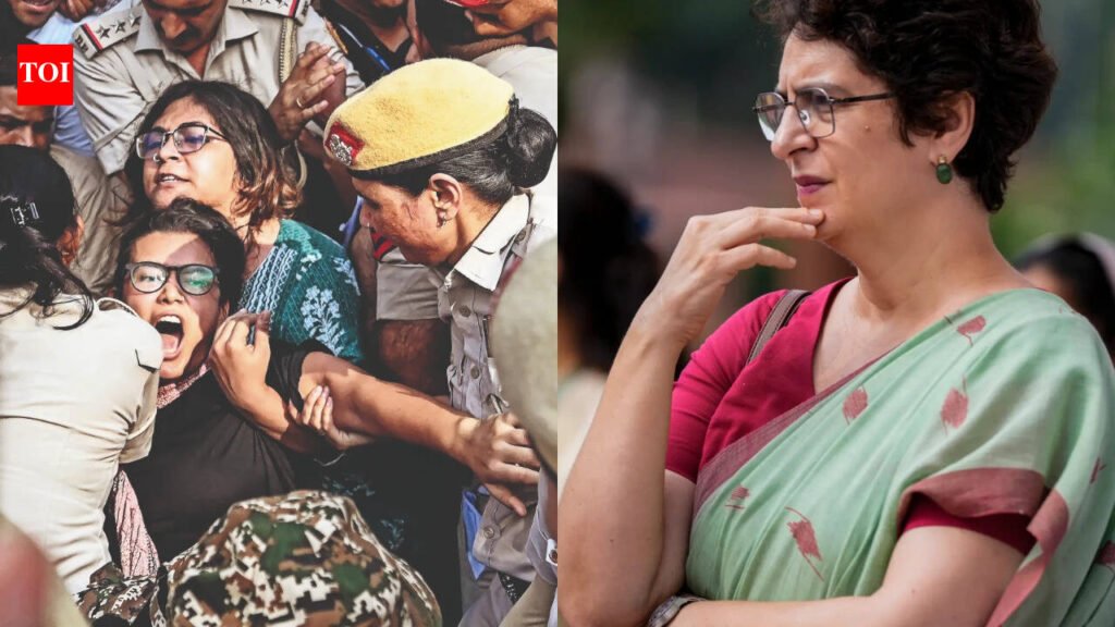 ‘Police whose job is to provide security is making women feel threatened’: Priyanka Gandhi on Jantar Mantar incident | India News
