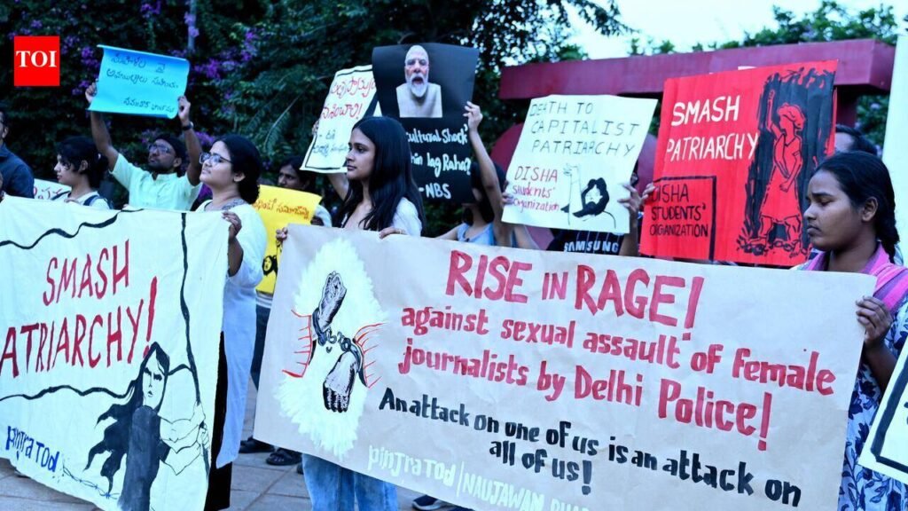 Protesters in Hyd demand action against ACP over alleged assault of journalist | Hyderabad News