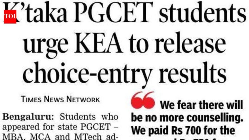 PGCET students protest outside KEA office in Bengaluru, demand second round of counselling | Bengaluru News