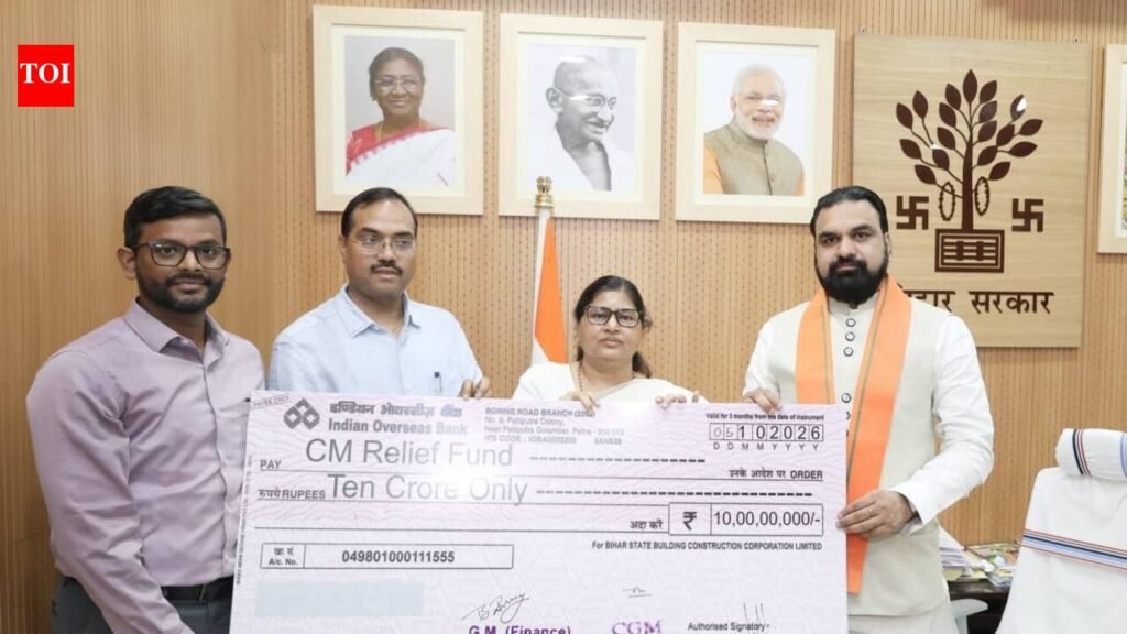 Building corporation donates Rs 10cr to CM relief fund | Patna News
