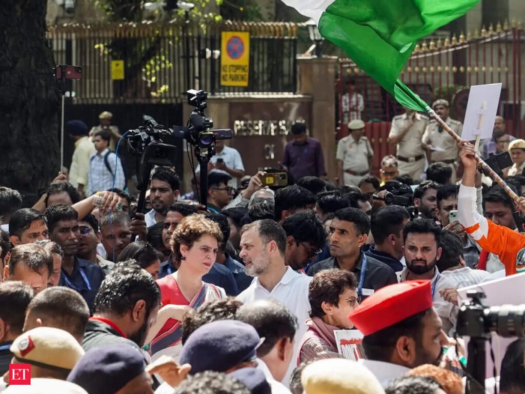 Rahul Gandhi, Priyanka Vadra detained by police amid protest against CEC Gyanesh Kumar at Akashvani Bhawan