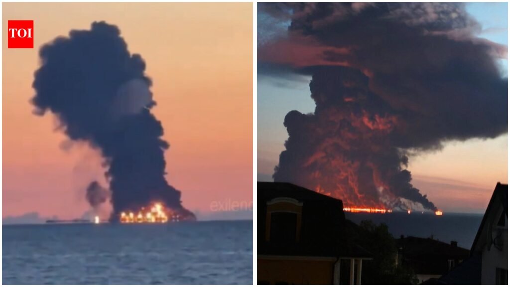 Ukrainian Drone Attack: Ukrainian drone attack sets fire to oil tanker carrying 23 Indians off Russia’s Black Sea coast