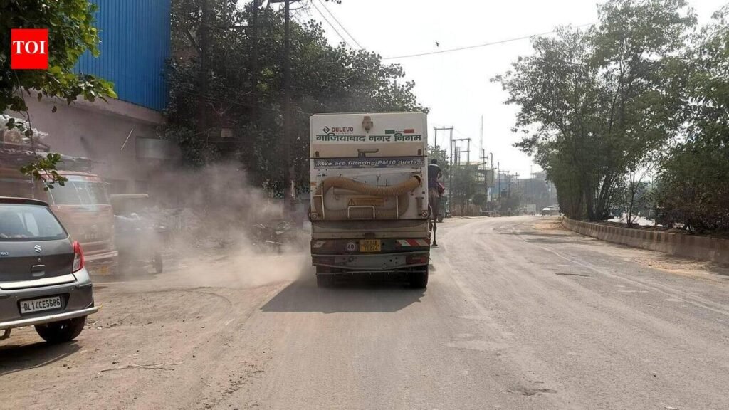 Ghaziabad gets Rs 122 crore for dust control, plans drones to sprinkle water | Noida News