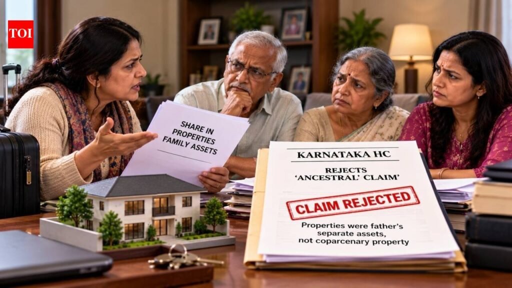 US-based daughter files case against parents seeking share in properties; Karnataka HC rejects her ‘ancestral’ claim, saying they were father’s separate assets, not coparcenary property