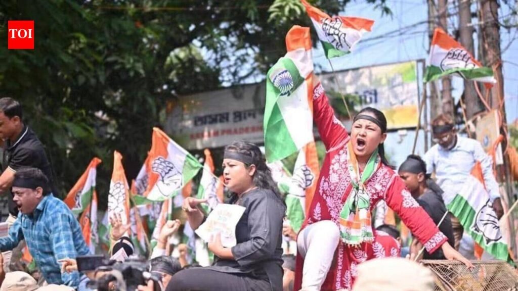 Assam Cong protests Delhi Police action, several workers detained | Guwahati News