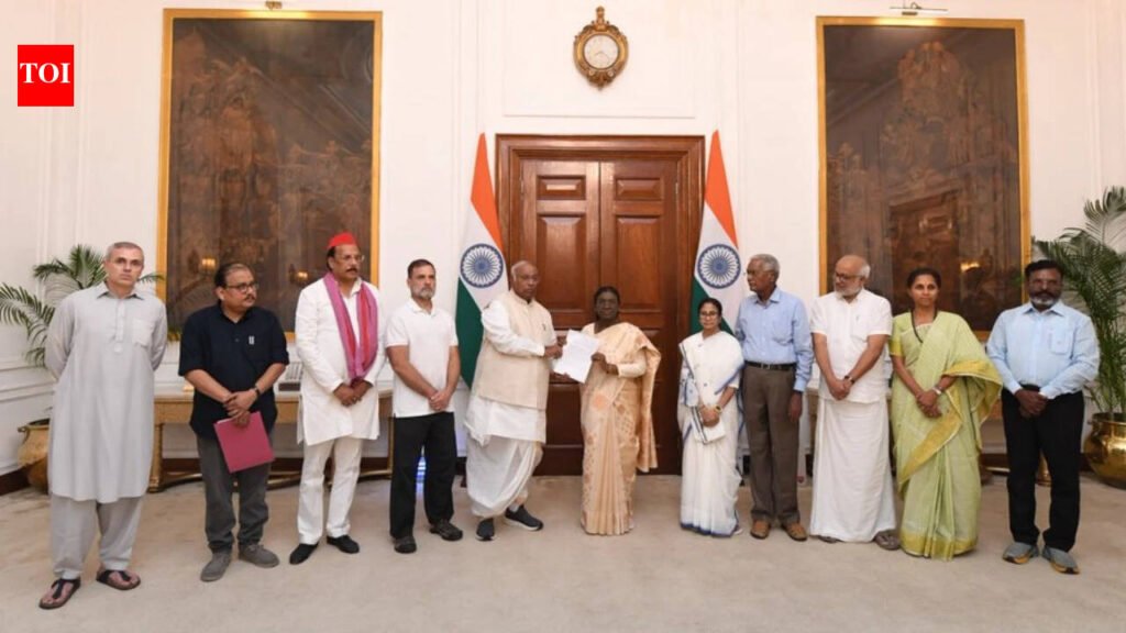 ‘Repeal all assembly polls over last 2 years’: INDIA bloc MPs meet President Murmu, make 4 demands | India News