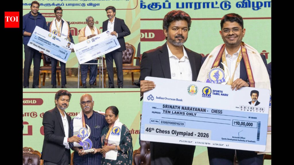 Gukesh, Praggnanandhaa get Rs 15 lakh each as Tamil Nadu awards Rs 60 lakh to Chess Olympiad medallists | Chess News