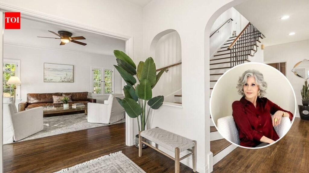 Jane Fonda’s former 1924 Hollywood Hills home is back on the market for $1.99 million; she lived there during two marriages, while the CIA illegally surveilled her and intercepted her mail