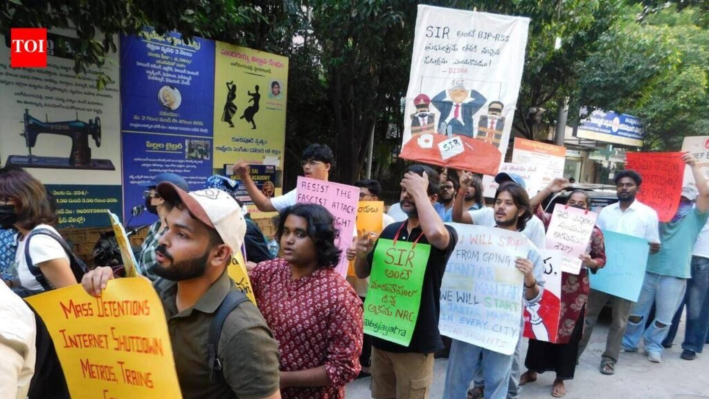 Protesters demand SIR rollback, slam police action | Hyderabad News