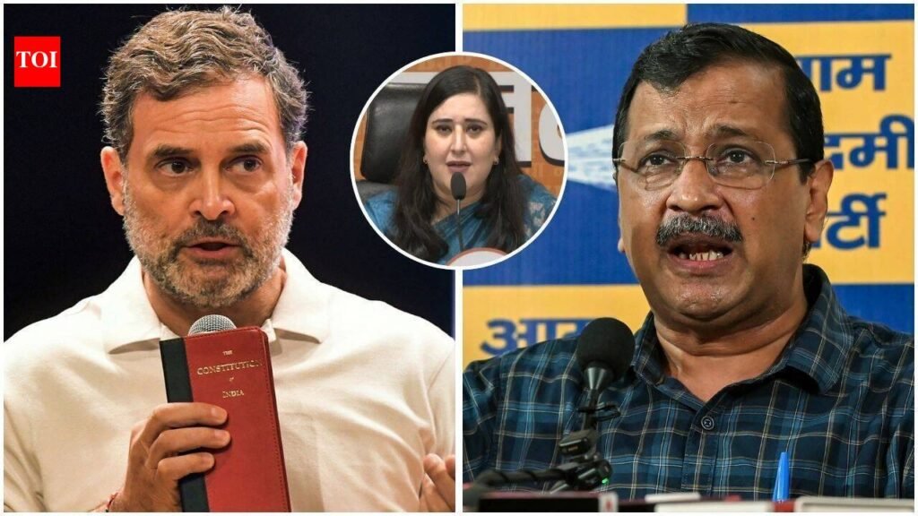 Bjp: ‘Competition of anarchy’: BJP hits out at Rahul Gandhi, Arvind Kejriwal amid CEC protest row | India News