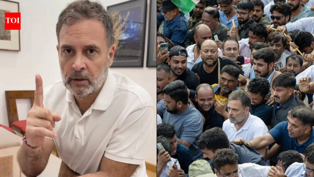 ‘Cannot beat us, threaten us, frighten us’: Rahul Gandhi thanks protesters after INDIA bloc march to SC | India News