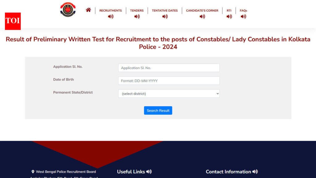 Kolkata Police Constable Result 2026 out at prb.wb.gov.in; PMT, PET to begin on October 28: Direct link