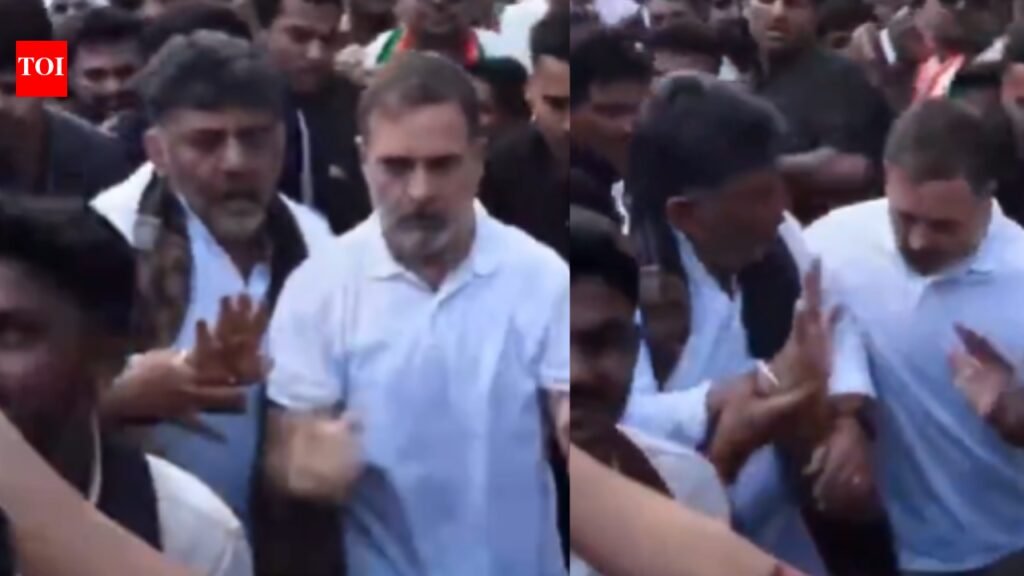 ‘Rahul Gandhi did not push me’: Karnataka CM DK Shivakumar hits back at BJP over viral video of Delhi protest | Delhi News