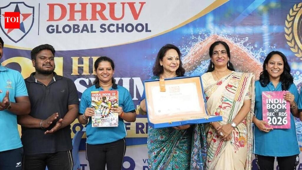 Dhruv Global School enters Asia Book of Records with 24-hour relay swimming marathon | Pune News