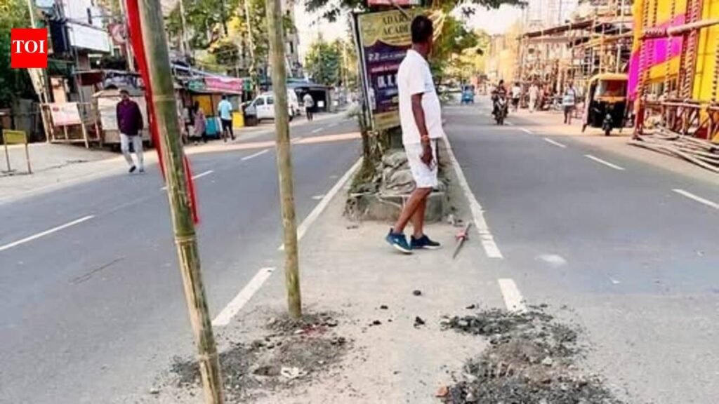 Road dug up for Puja pandal triggers outrage in Silchar | Guwahati News