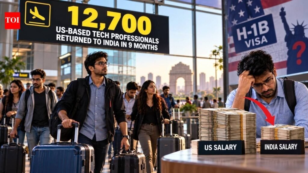 12,700 US-based tech professionals returned to India in 9 months; 2026 may beat last year’s record as H-1B visa uncertainty grows, but returnees face steep salary cuts at home