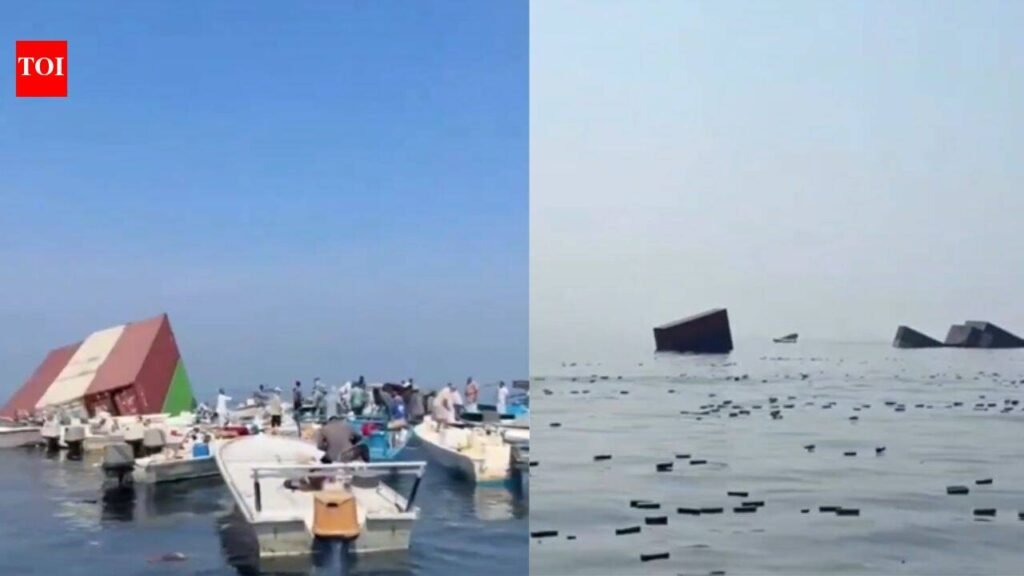 Iranian fishermen hunt for iPhones and perfumes after cargo ship sinks in Hormuz