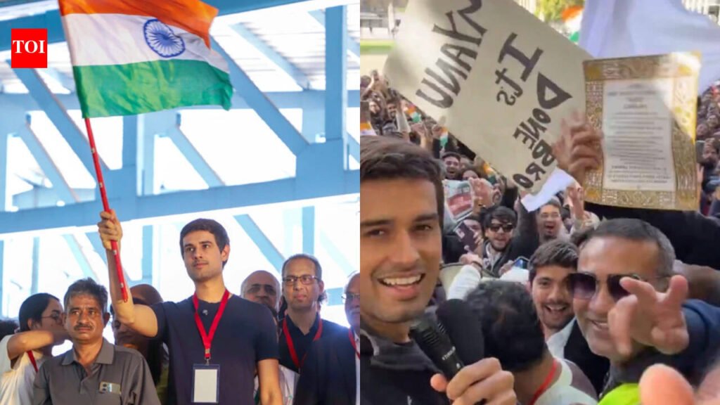 Dhruv Rathee flies to London and joins ‘Jantar Mantar’ protest