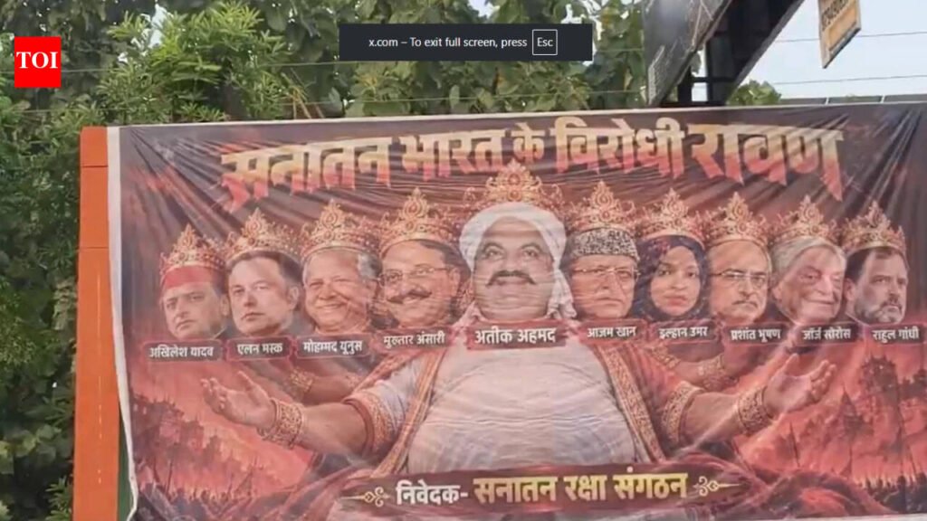 ‘Anti-India Ravana’ posters put up in Lucknow with Rahul Gandhi, Elon Musk among faces- watch | India News
