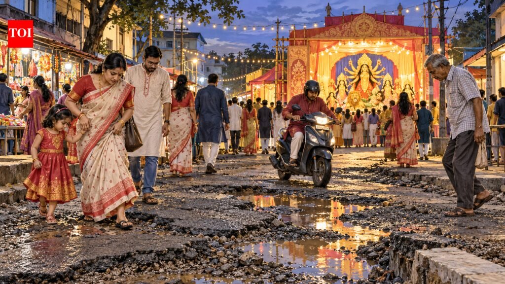 Bad roads inconvenience Puja revellers in Barak Valley | Guwahati News