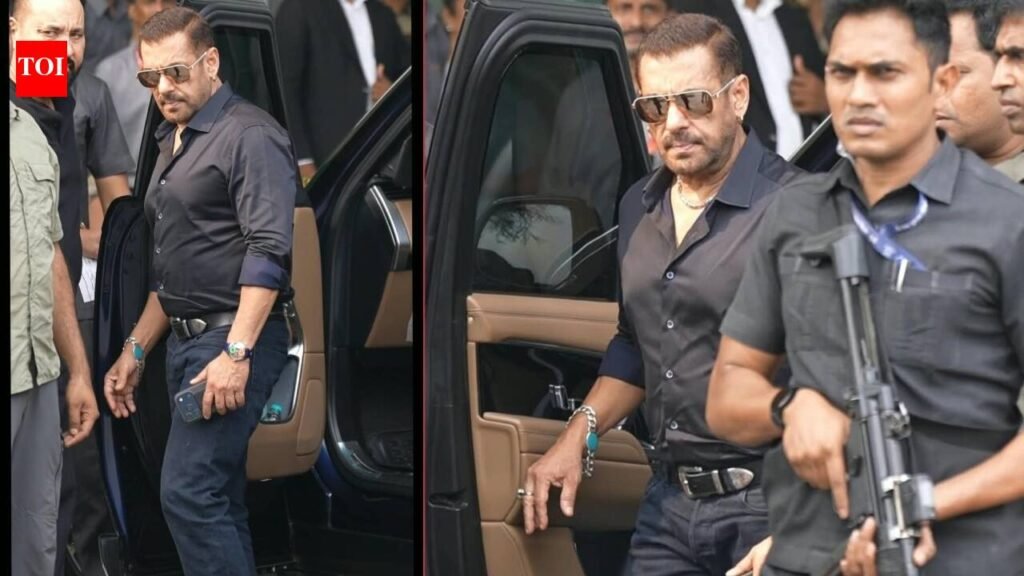 Salman Khan makes first appearance after gun fire on Tiger Shroff, the actor spotted at the airport with heavy security – PICS inside | Hindi Movie News