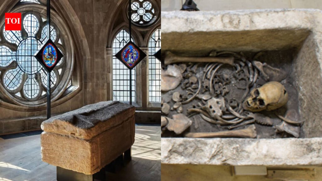 A Roman stone coffin found at Westminster Abbey in 1869 bore the name of a man from 1,600 years ago, but new tests date the skeleton inside to AD 987–1052; archaeologists say it may be one of two medieval abbots