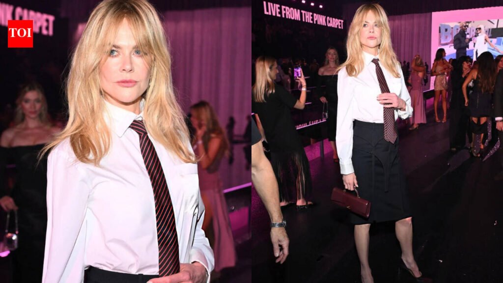 Nicole Kidman brings back her ‘Babygirl’ energy in a striking suit look at the Victoria’s Secret fashion show