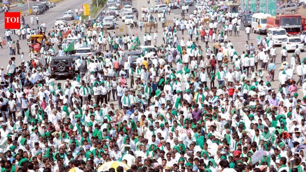 From brooms to cane, farmers show protest still has bite | Bengaluru News