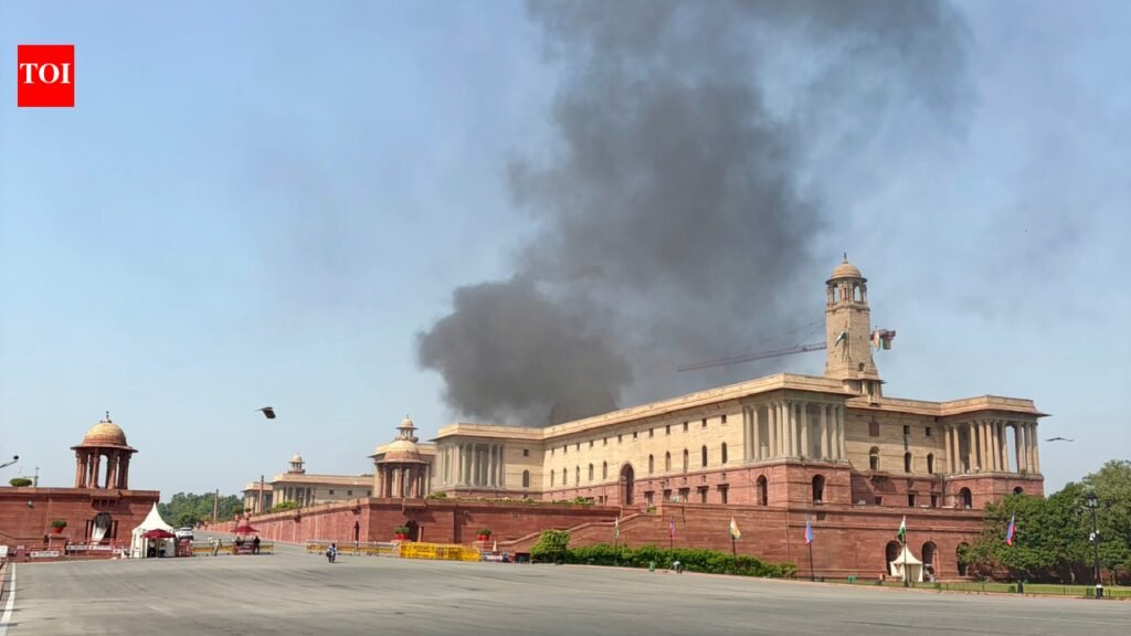 Thick smoke emanates from North Block; six fire tenders on site | India News