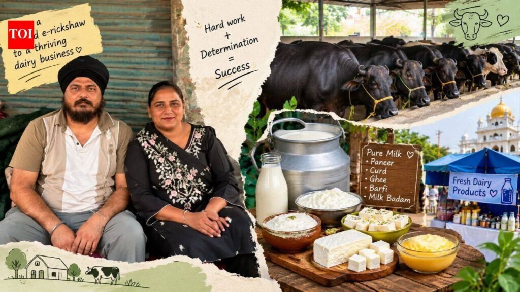 From driving a rented e-rickshaw and Rs 15,000 a month to Rs 6 lakh in dairy sales: How an Amritsar couple built a business with 17 buffaloes, one cow and a roadside stall