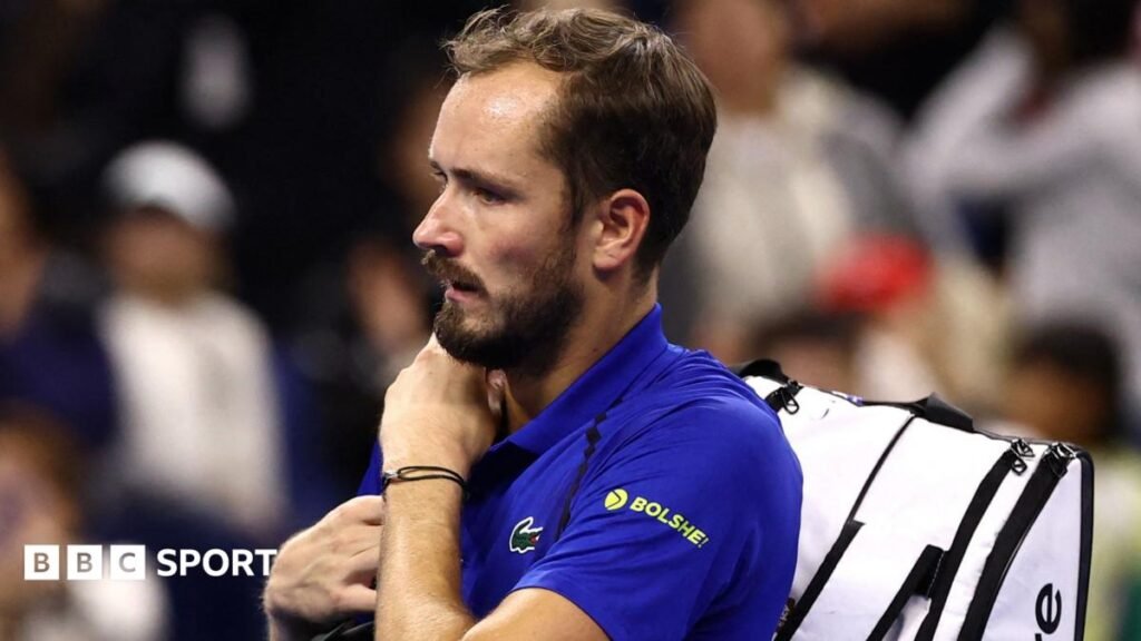 China Open: Daniil Medvedev defaulted from Novak Djokovic match after hitting spectator with ball