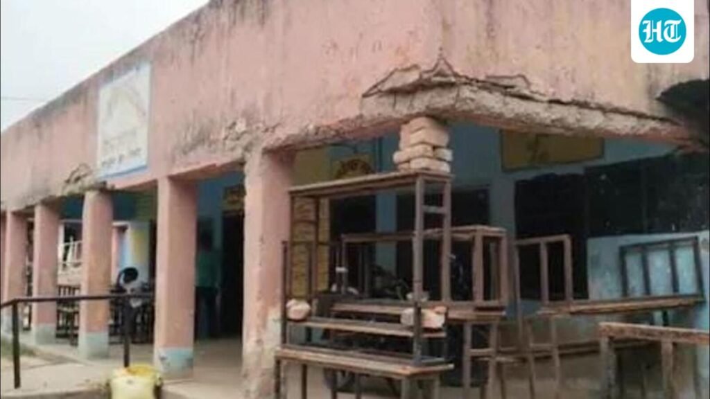 Bihar school with 191 students uses desks to support roof after pillar collapse in Darbhanga