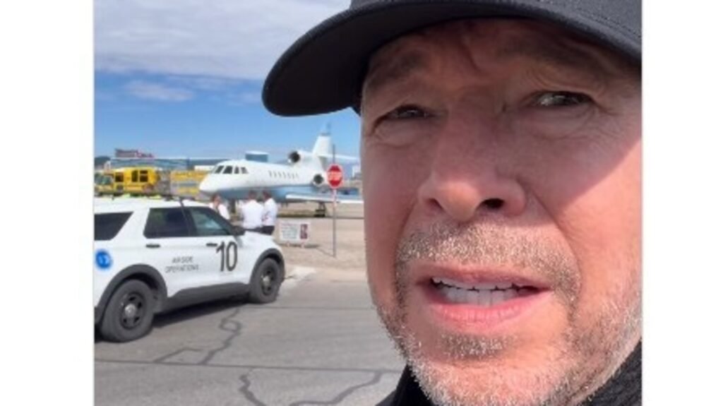Donnie Wahlberg’s private jet skids off Las Vegas runway, crashes into fence: ‘God covered us’