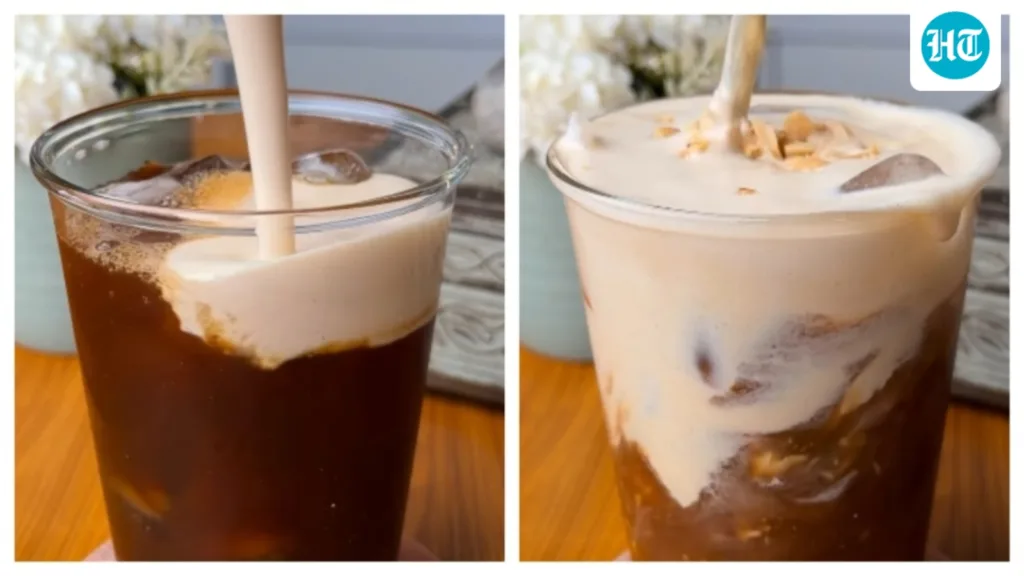 Bored with your usual cold coffee? Try this salted peanut butter cream coffee for a nutty twist